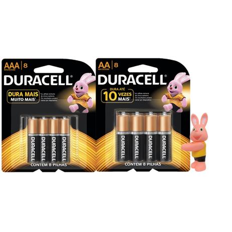 Kit Duracell Duralock Pilha Alcalina 8 AA + 8 AAA Menor preço em Kit Duracell Duralock Pilha Alcalina 8 AA + 8 AAA