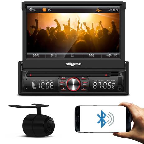 Kit DVD Player Quatro Rodas 1 Din 7 Pol Retrátil BT MicroSD com Câmera Ré 2 em 1 Colorida Multilaser - Prime é boa?