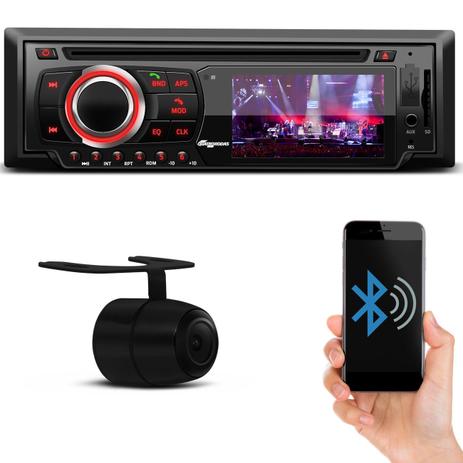 Kit DVD Player Quatro Rodas 1 Din Tela LED 3 Pol BT USB MP3 com Câmera Ré 2 em 1 Colorida Multilaser - Prime Menor preço em Kit DVD Player Quatro Rodas 1 Din Tela LED 3 Pol BT USB MP3 com Câmera Ré 2 em 1 Colorida Multilaser - Prime