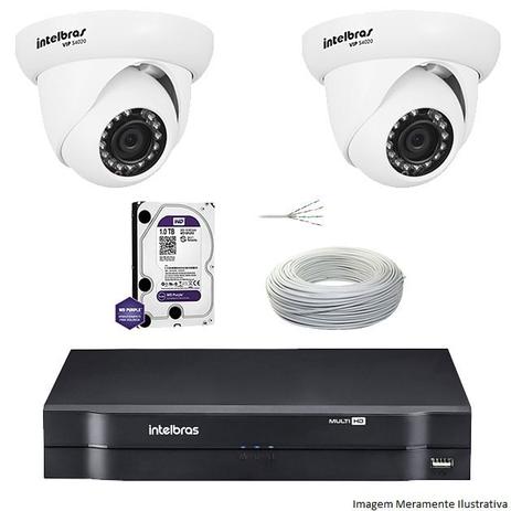 Kit Dvr Intelbras 4 Canais MHDX 2 Câmeras IPs Dome VIP S4020 HD 1 TB WD Purple + Cabo Menor preço em Kit Dvr Intelbras 4 Canais MHDX 2 Câmeras IPs Dome VIP S4020 HD 1 TB WD Purple + Cabo