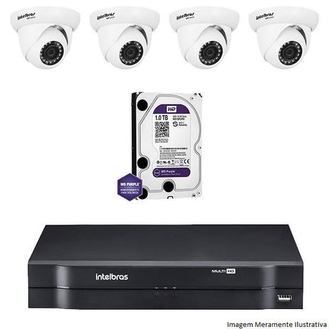 Kit Dvr Intelbras 4 Canais MHDX 4 Câmeras IPs Dome VIP S4020 HD 1 TB WD Purple Menor preço em Kit Dvr Intelbras 4 Canais MHDX 4 Câmeras IPs Dome VIP S4020 HD 1 TB WD Purple