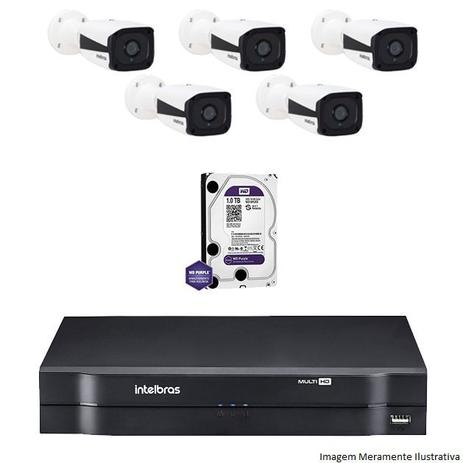 Kit Dvr Intelbras 8 Canais MHDX 5 Câmeras IPs Bullet VIP 1120 HD 1 TB WD Purple Menor preço em Kit Dvr Intelbras 8 Canais MHDX 5 Câmeras IPs Bullet VIP 1120 HD 1 TB WD Purple