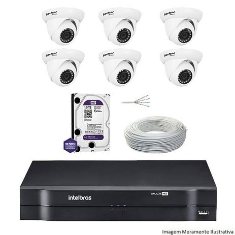 Kit Dvr Intelbras 8 Canais MHDX 6 Câmeras IPs Dome VIP S4020 HD 1 TB WD Purple + Cabo Menor preço em Kit Dvr Intelbras 8 Canais MHDX 6 Câmeras IPs Dome VIP S4020 HD 1 TB WD Purple + Cabo