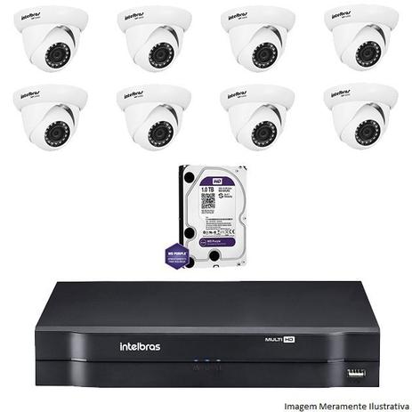 Kit Dvr Intelbras 8 Canais MHDX 8 Câmeras IPs Dome VIP S4020 HD 1 TB WD Purple Menor preço em Kit Dvr Intelbras 8 Canais MHDX 8 Câmeras IPs Dome VIP S4020 HD 1 TB WD Purple