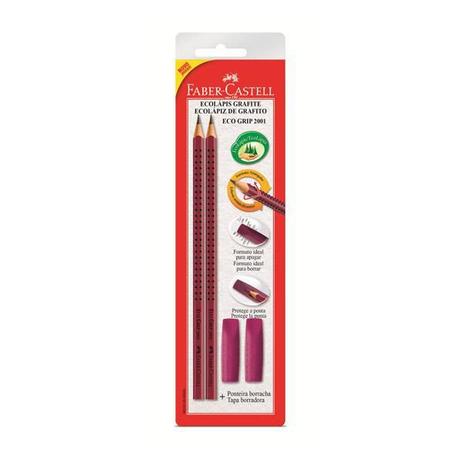 Kit Ecogrip Faber Castell 2 Ecolapis Nº2 Preto + 2 Borrachas Grip Cereja SM/2001CERBP Menor preço em Kit Ecogrip Faber Castell 2 Ecolapis Nº2 Preto + 2 Borrachas Grip Cereja SM/2001CERBP