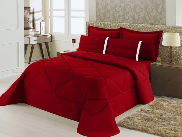 Kit Edredom Aconchego Casa Dona Dupla Face Casal Queen 6 Ps com LenolVERMELHO - Meu lar enxovais Menor preço em Kit Edredom Aconchego Casa Dona Dupla Face Casal Queen 6 Ps com LenolVERMELHO - Meu lar enxovais