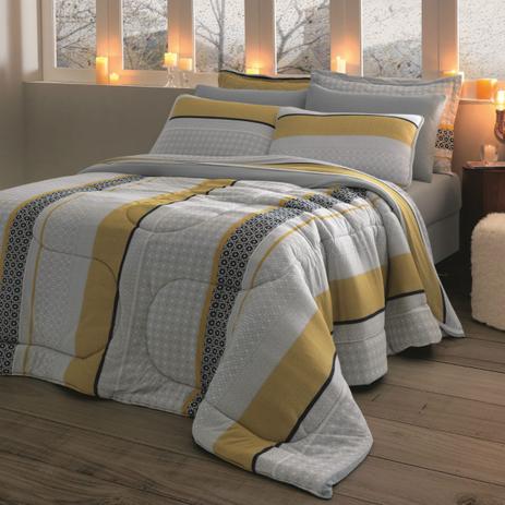 Kit Edredom Boston Malha Queen Dupla Face 04 Peças - Dourados enxovais é ruim? Kit Edredom Boston Malha Queen Dupla Face 04 Peças - Dourados enxovais é boa?