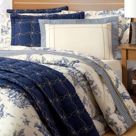 Kit Edredom Cama Casal Queen 03 Peças Percal 180 Fios - Bella Flor enxovais Menor preço em Kit Edredom Cama Casal Queen 03 Peças Percal 180 Fios - Bella Flor enxovais