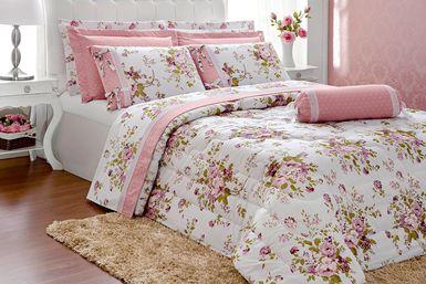 Kit Edredom Casal Queen Passione 06 Peças Rosê - Casaborda Enxovais - Casa borda Menor preço em Kit Edredom Casal Queen Passione 06 Peças Rosê - Casaborda Enxovais - Casa borda