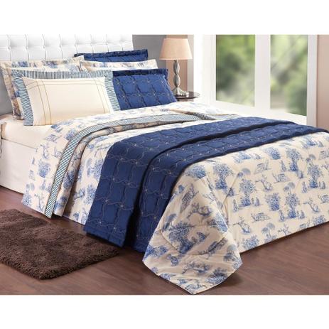 Kit Edredom Casal Queen Porcelana 3 Pçs - Cor Palha (copia) - Casa borda Menor preço em Kit Edredom Casal Queen Porcelana 3 Pçs - Cor Palha (copia) - Casa borda