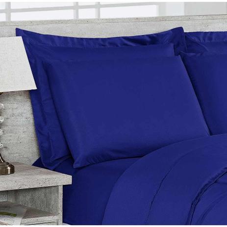 Kit Edredom Dupla Face Casal Padrão Confortable + Jogo de Lençol - 06 Peças - Azul Royal - Paulo cezar enxovais é boa?