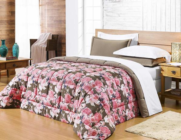 Kit Edredom (Edredom + Porta Travesseiro + Jogo de Lençol) King Coleção Safari Malha Penteada 30/1 Florida com 7 peças - Bernadete casa é boa?