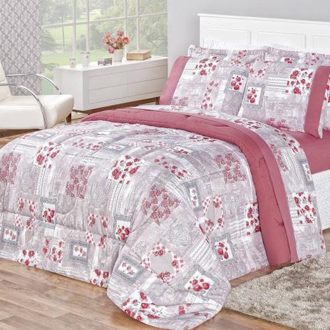 Kit Edredom Estampado MicroPercal 200 Fios Naturale Casal 03 Peças - Pink - Bia enxovais Menor preço em Kit Edredom Estampado MicroPercal 200 Fios Naturale Casal 03 Peças - Pink - Bia enxovais