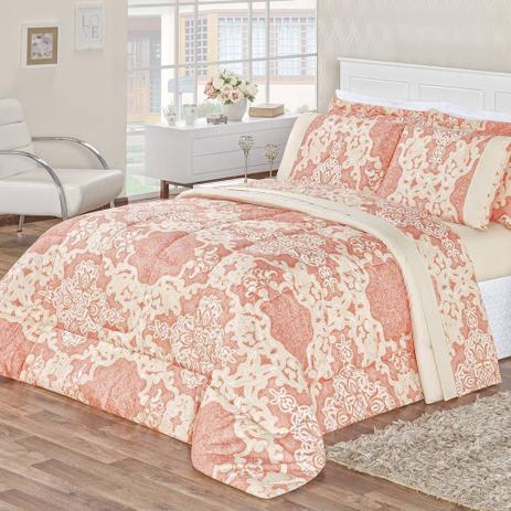 Kit Edredom Estampado MicroPercal 200 Fios Naturale Queen 03 Peças - Caqui - Bia enxovais Menor preço em Kit Edredom Estampado MicroPercal 200 Fios Naturale Queen 03 Peças - Caqui - Bia enxovais