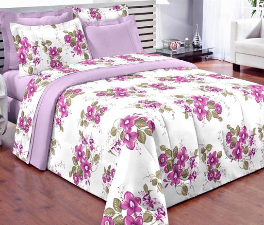 Kit Edredom + Jogo de Cama Casal King Florence 07 Peças - Lilás - Borda bordados enxovais é boa?