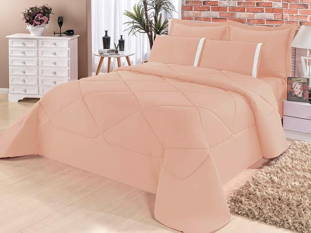 Kit Edredom + Lençol Aconchego Dupla Face Casal King 6 Peças - Salmão - Finos enxovais é boa?