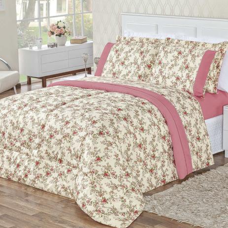 Kit Edredom Naturale Floral Rosa Casal Micropercal 200 Fios Dupla Face 03 Peças - Dourados enxovais Menor preço em Kit Edredom Naturale Floral Rosa Casal Micropercal 200 Fios Dupla Face 03 Peças - Dourados enxovais