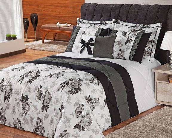 Kit Edredom Queen 7 Peças Vitória Branco/preto - Enxovais aquarela é boa?