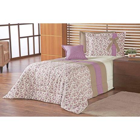 Kit Edredom Solteiro Julia 03 Peças Floral Rose - Enxovais Aquarela Menor preço em Kit Edredom Solteiro Julia 03 Peças Floral Rose - Enxovais Aquarela
