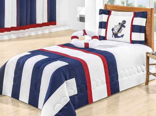 Kit Edredom Solteiro Kit Marinheiro com 3 peças - Casa sua beleza Menor preço em Kit Edredom Solteiro Kit Marinheiro com 3 peças - Casa sua beleza
