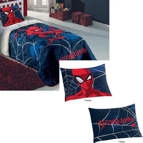Kit Edredom Spider Man Homem Aranha Lepper Infantil + Fronha Menor preço em Kit Edredom Spider Man Homem Aranha Lepper Infantil + Fronha