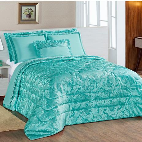 Kit Edredom Super King Sublime 5 Peças Jacquard Casaborda Tiffany Menor preço em Kit Edredom Super King Sublime 5 Peças Jacquard Casaborda Tiffany