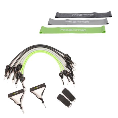 Kit Elásticos Extensores 3 Pares + Mini Bands com 3 Intensidades - ProAction Menor preço em Kit Elásticos Extensores 3 Pares + Mini Bands com 3 Intensidades - ProAction