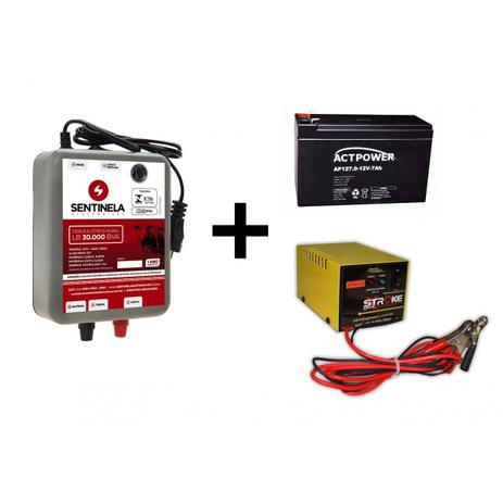 Kit Eletrificador Cerca Rural 30km + Bateria Gel 7ah 12v Vrla + Carregador 3ah - Sentinela Menor preço em Kit Eletrificador Cerca Rural 30km + Bateria Gel 7ah 12v Vrla + Carregador 3ah - Sentinela