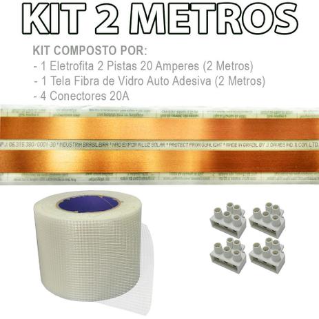 Kit Eletrofita 2 Pistas 2 Metros 750V 20A - Eletrofitas Menor preço em Kit Eletrofita 2 Pistas 2 Metros 750V 20A - Eletrofitas