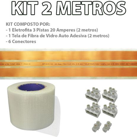 Kit Eletrofita 3 Pistas 2 Metros 750V 20A - Eletrofitas Menor preço em Kit Eletrofita 3 Pistas 2 Metros 750V 20A - Eletrofitas