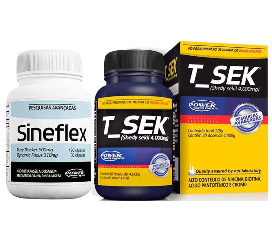 Kit Emagrecedor Sineflex (150cápsulas) + T-Sek (120g) - Power supplements Menor preço em Kit Emagrecedor Sineflex (150cápsulas) + T-Sek (120g) - Power supplements