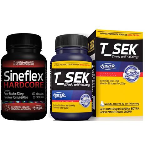 Kit Emagrecedor Sineflex Hardcore (150cápsulas) + T-Sek (120g) - Power supplements Menor preço em Kit Emagrecedor Sineflex Hardcore (150cápsulas) + T-Sek (120g) - Power supplements