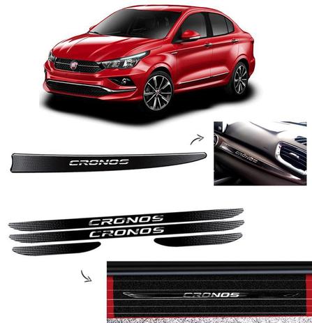 Kit Emblema do Painel Fiat Cronos + Soleira Com Black Over - Sportinox Menor preço em Kit Emblema do Painel Fiat Cronos + Soleira Com Black Over - Sportinox