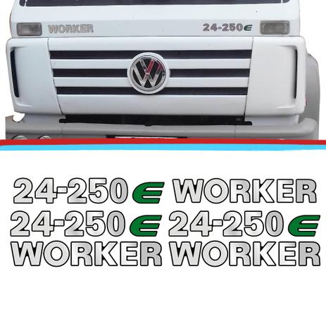 Kit Emblemas Caminhao Vw 24-250E Worker Adesivo Resinado 04 Pecas - Sport inox Menor preço em Kit Emblemas Caminhao Vw 24-250E Worker Adesivo Resinado 04 Pecas - Sport inox