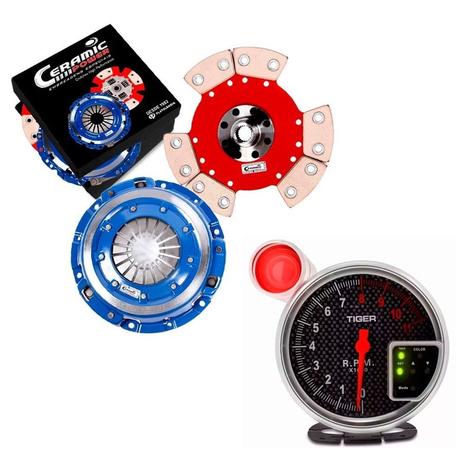 KIT EMBREAGEM CERAMICA GOL SANTANA PARATI SAVEIRO PASSAT 1.8 E 2.0 SEM MOLA 6 PASTILHA + Conta giros - Ceramic power Menor preço em KIT EMBREAGEM CERAMICA GOL SANTANA PARATI SAVEIRO PASSAT 1.8 E 2.0 SEM MOLA 6 PASTILHA + Conta giros - Ceramic power