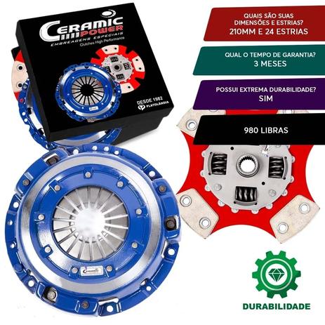 Kit embreagem ceramica gol santana parati saveiro passat voyage 1.8 e 2.0 com mola 4 pastilhas - Ceramic power Menor preço em Kit embreagem ceramica gol santana parati saveiro passat voyage 1.8 e 2.0 com mola 4 pastilhas - Ceramic power