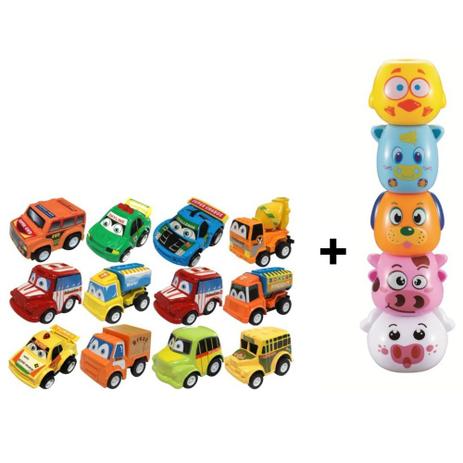 Kit Empilha Bichinho + Conjunto 12 Carrinhos Zoop Toys Menor preço em Kit Empilha Bichinho + Conjunto 12 Carrinhos Zoop Toys