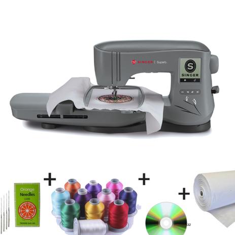 Kit Empreendedor Maquina De Bordar Singer SUPERB EM200 + 15 Cones De Linhas Menor preço em Kit Empreendedor Maquina De Bordar Singer SUPERB EM200 + 15 Cones De Linhas