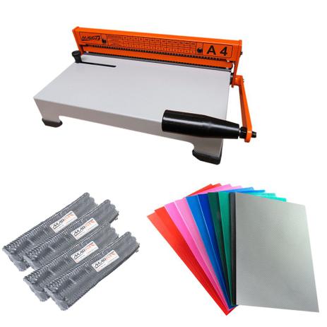 Kit Encadernadora A4-X + Capas Coloridas + Espirais Preto - Marpax Menor preço em Kit Encadernadora A4-X + Capas Coloridas + Espirais Preto - Marpax