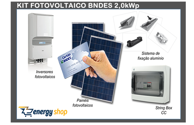 Kit Energia Solar Grid Tie BNDES 2,0KW Instalado - Energy shop Menor preço em Kit Energia Solar Grid Tie BNDES 2,0KW Instalado - Energy shop