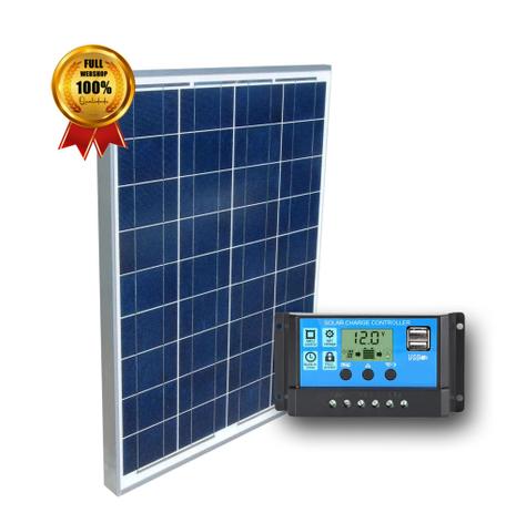 Kit Energia Solar Placa Painel 30w Carrega Bateria 12v Controlador - Resun Menor preço em Kit Energia Solar Placa Painel 30w Carrega Bateria 12v Controlador - Resun