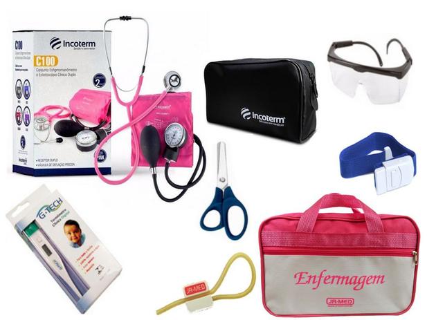 Kit Enfermagem: Aparelho De Pressão com Estetoscópio Duplo Incoterm Completo - Pink Menor preço em Kit Enfermagem: Aparelho De Pressão com Estetoscópio Duplo Incoterm Completo - Pink