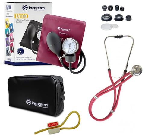 Kit Enfermagem: Aparelho de Pressão + Estetoscópio Rappaport Incoterm - Vinho Menor preço em Kit Enfermagem: Aparelho de Pressão + Estetoscópio Rappaport Incoterm - Vinho