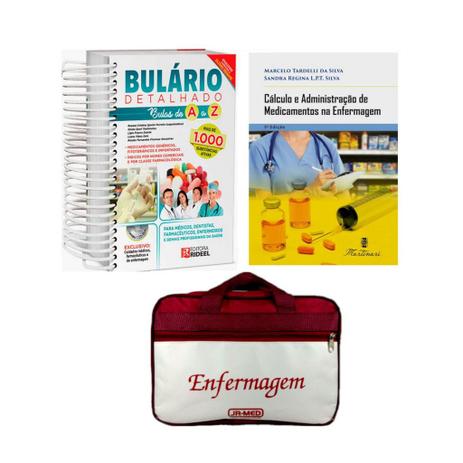 Kit Enfermagem: Bulário Detalhado + Cálculo e Administração de Medicamentos na Enfermagem 5ª Edição + Bolsa JRMED - Várias Menor preço em Kit Enfermagem: Bulário Detalhado + Cálculo e Administração de Medicamentos na Enfermagem 5ª Edição + Bolsa JRMED - Várias
