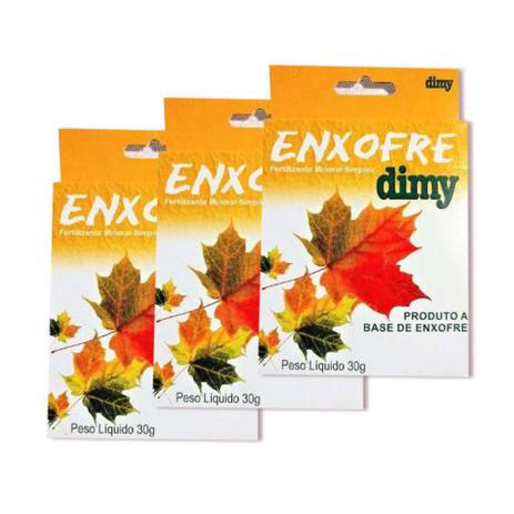 Kit Enxofre Dimy Fertilizante Fungicida E Acaricida 90g Menor preço em Kit Enxofre Dimy Fertilizante Fungicida E Acaricida 90g