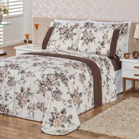 Kit Enxoval Casal 7 Peças com Colcha e Lençol Estampado - Bia Enxovais Menor preço em Kit Enxoval Casal 7 Peças com Colcha e Lençol Estampado - Bia Enxovais