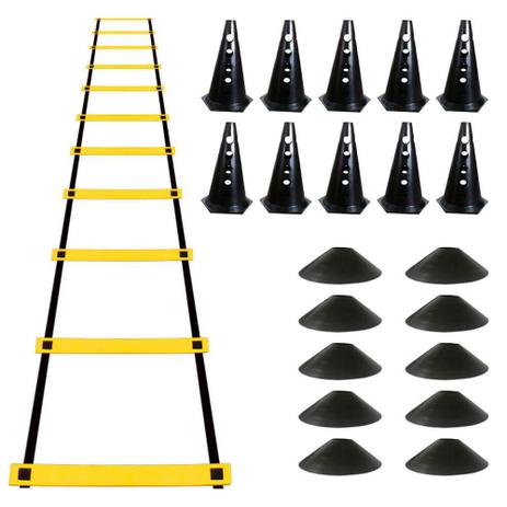Kit Escada de Agilidade 10 Chapéus Chinês 10 Cones Furados - Natural fitness Menor preço em Kit Escada de Agilidade 10 Chapéus Chinês 10 Cones Furados - Natural fitness