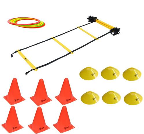 Kit Escada de Agilidade 8 Argolas de Agilidade 6 Cones 6 Chapéu Chinês - Odin fit Menor preço em Kit Escada de Agilidade 8 Argolas de Agilidade 6 Cones 6 Chapéu Chinês - Odin fit