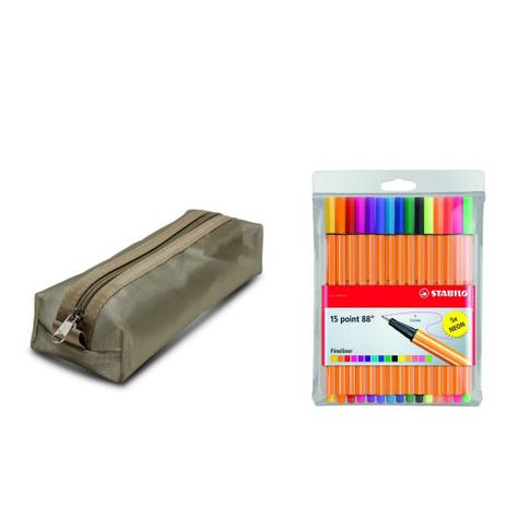 Kit Escolar Estojo Bau Ouro C/15 Canetas Extrafina Stabilo - Trousses e sertic Menor preço em Kit Escolar Estojo Bau Ouro C/15 Canetas Extrafina Stabilo - Trousses e sertic