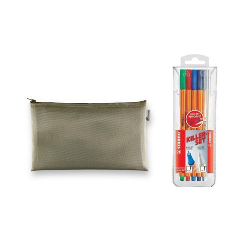 Kit Escolar Estojo Juvenil Ouro C/5 Canetas Stabilo Point - Trousses e stabilo Menor preço em Kit Escolar Estojo Juvenil Ouro C/5 Canetas Stabilo Point - Trousses e stabilo